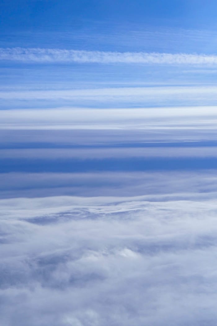 Layered clouds and blue sky in a dreamy atmosphere