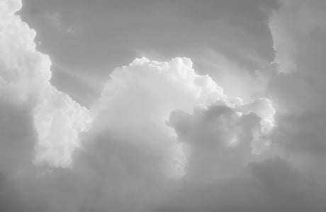 Blue-sky clouds in grayscale