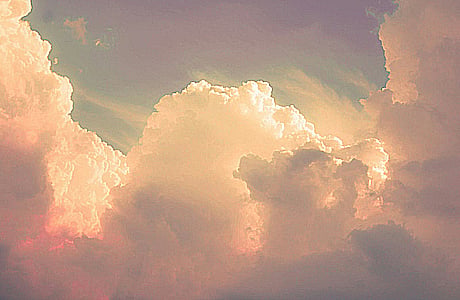 Blue-sky clouds sharpened